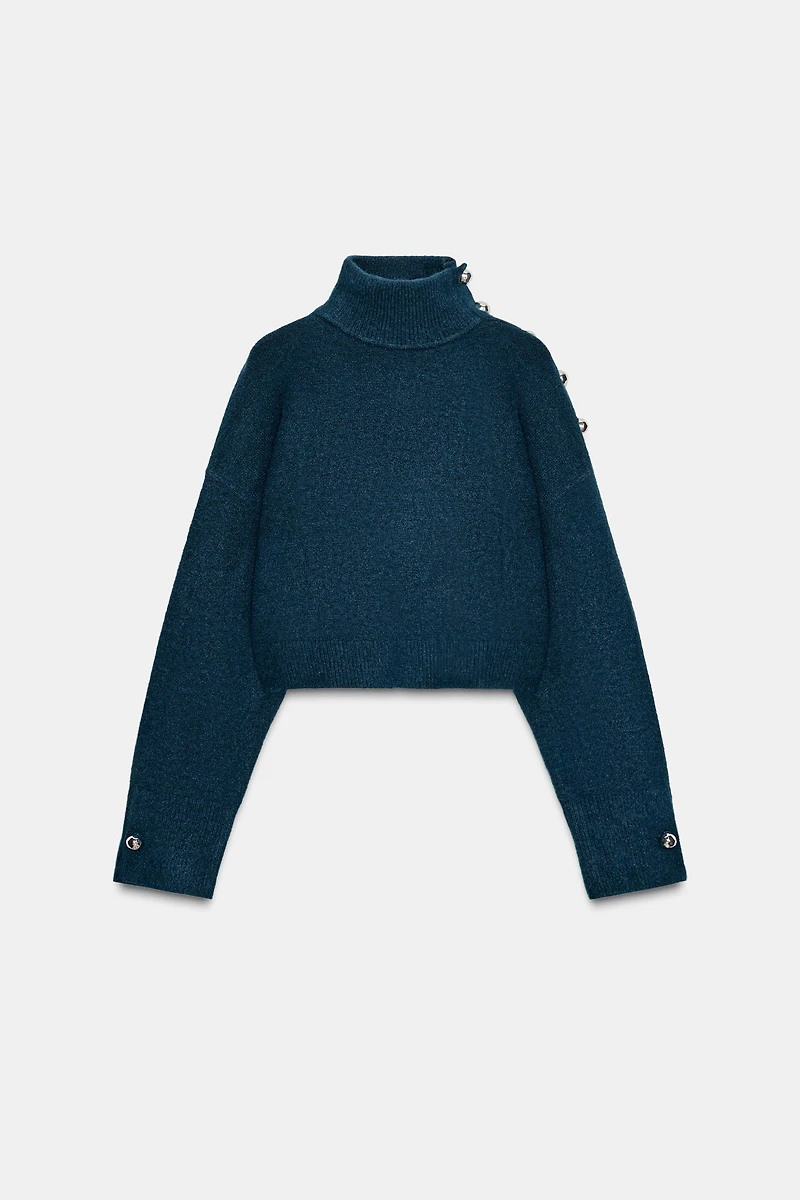 SOFT KNIT BUTTON SWEATER