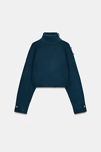 SOFT KNIT BUTTON SWEATER