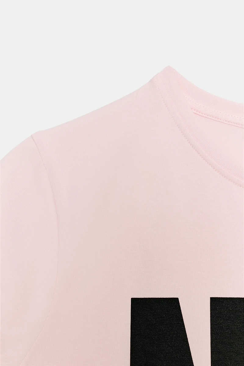 TEXT PRINT SHORT SLEEVE T-SHIRT
