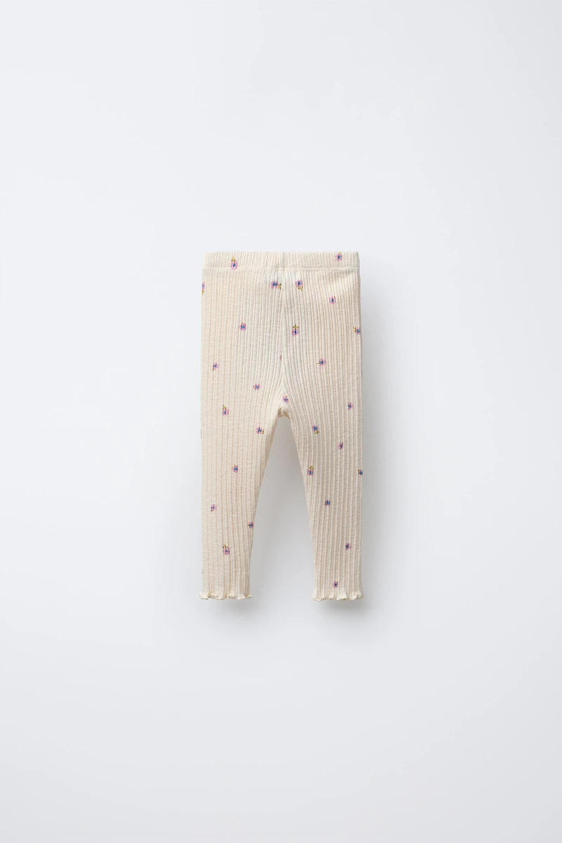 FLORAL TEXTURED LEGGINGS