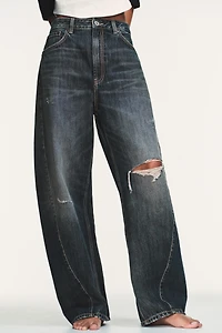 TRF MID-RISE BAGGY BALLOON JEANS