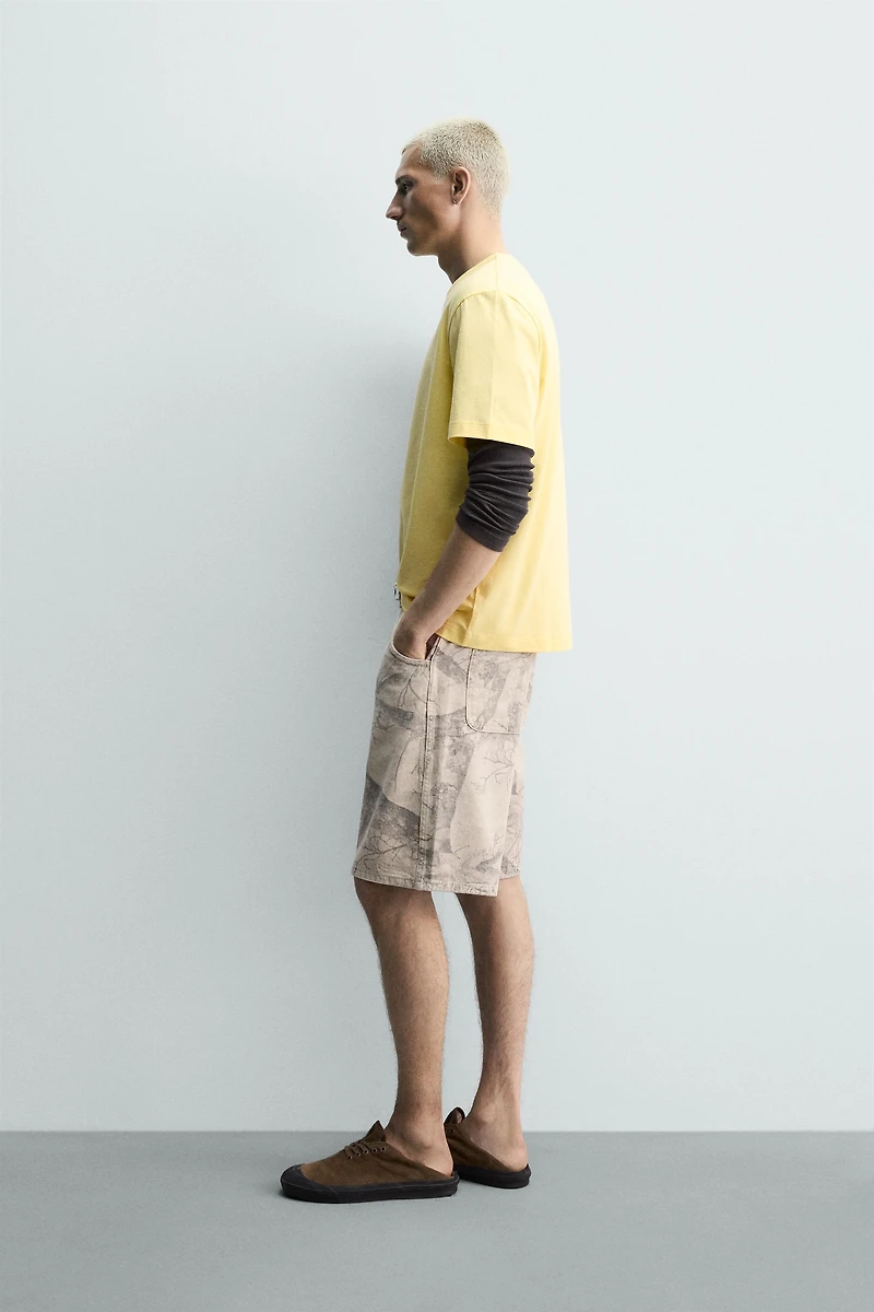 TREE PRINT BAGGY FIT SHORTS