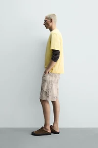 TREE PRINT BAGGY FIT SHORTS