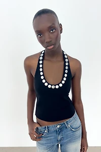 TOP HALTER CLOUTÉ