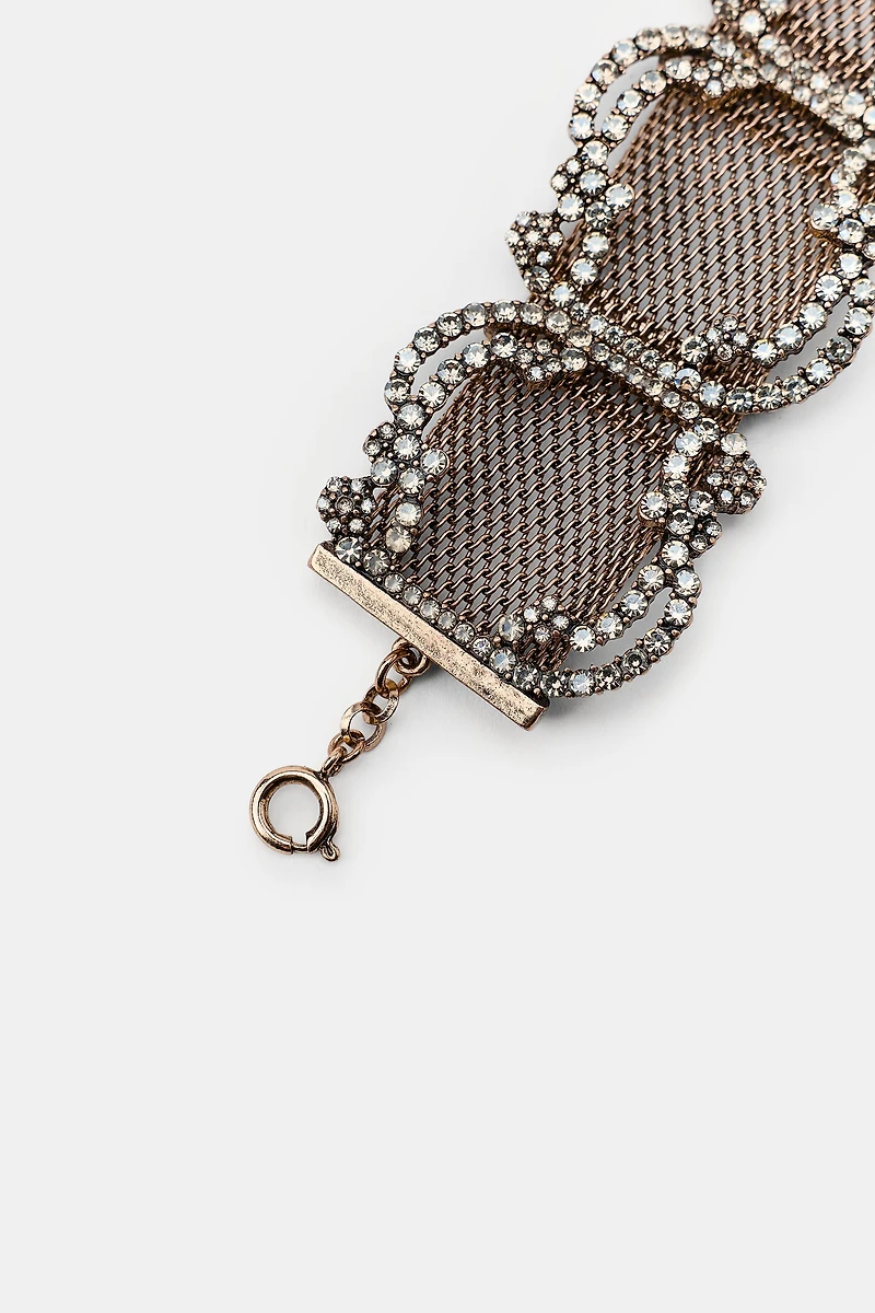 COLLIER RAS-DU-COU MAILLE À BRILLANTS
