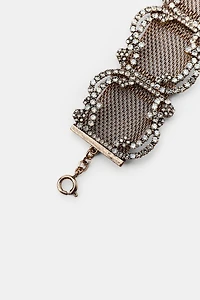 COLLIER RAS-DU-COU MAILLE À BRILLANTS
