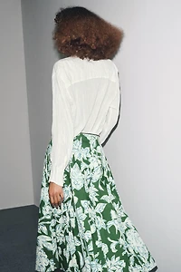 PLEATED FLORAL SKIRT ZW COLLECTION