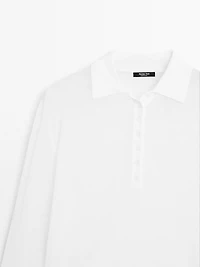 Pull en maille semi-transparente et lin mélangé