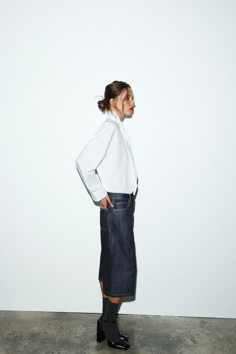TRF MID-RISE DENIM JORTS