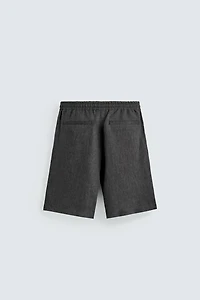 100% LINEN PLEATED SHORTS