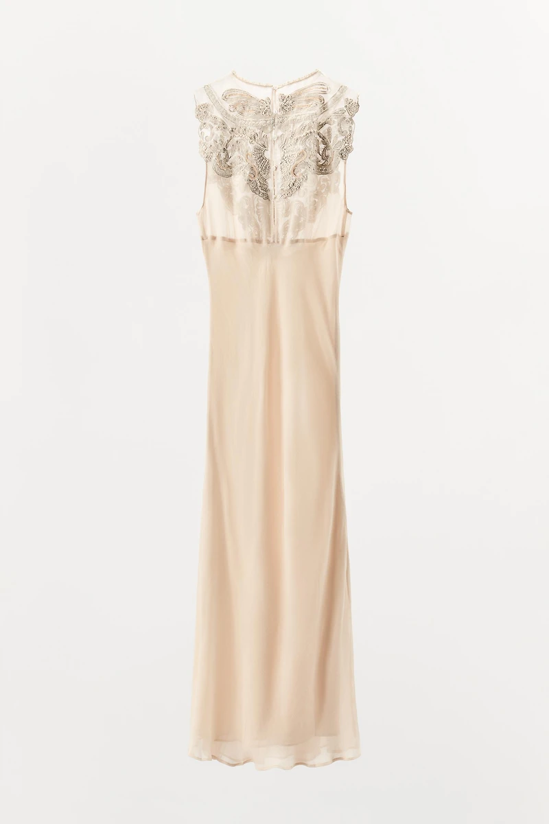 LIMITED EDITION EMBROIDERED DRESS WITH BEADING