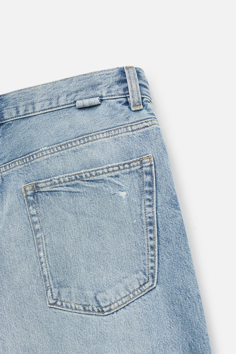 RIPPED BAGGY FIT DENIM SHORTS
