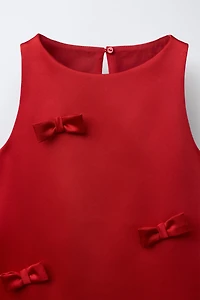 SATIN DRESS WITH BOWS