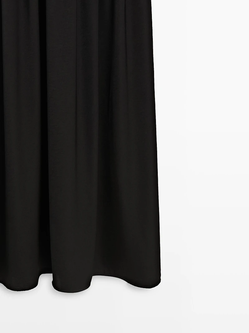 Knit midi dress with contrast detail