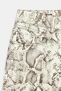 Z1975 HIGH-RISE STRAIGHT LONG LENGTH ANIMAL PRINT JEANS