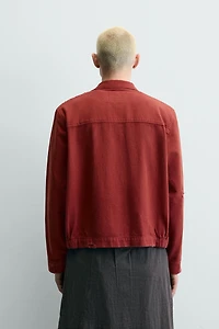 CROPPED FIT RIPPED EFFECT JACKET