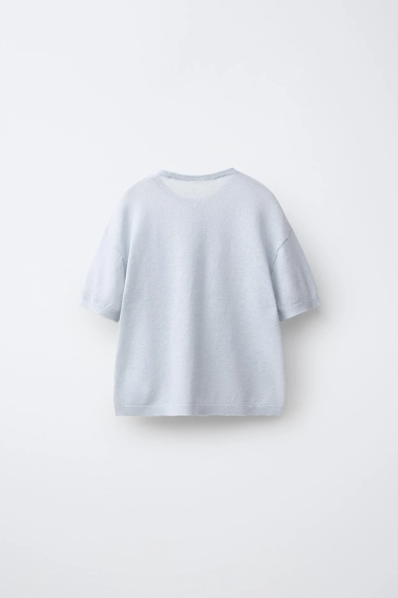 KNIT HENLEY SHIRT WITH LINEN AND COTTON