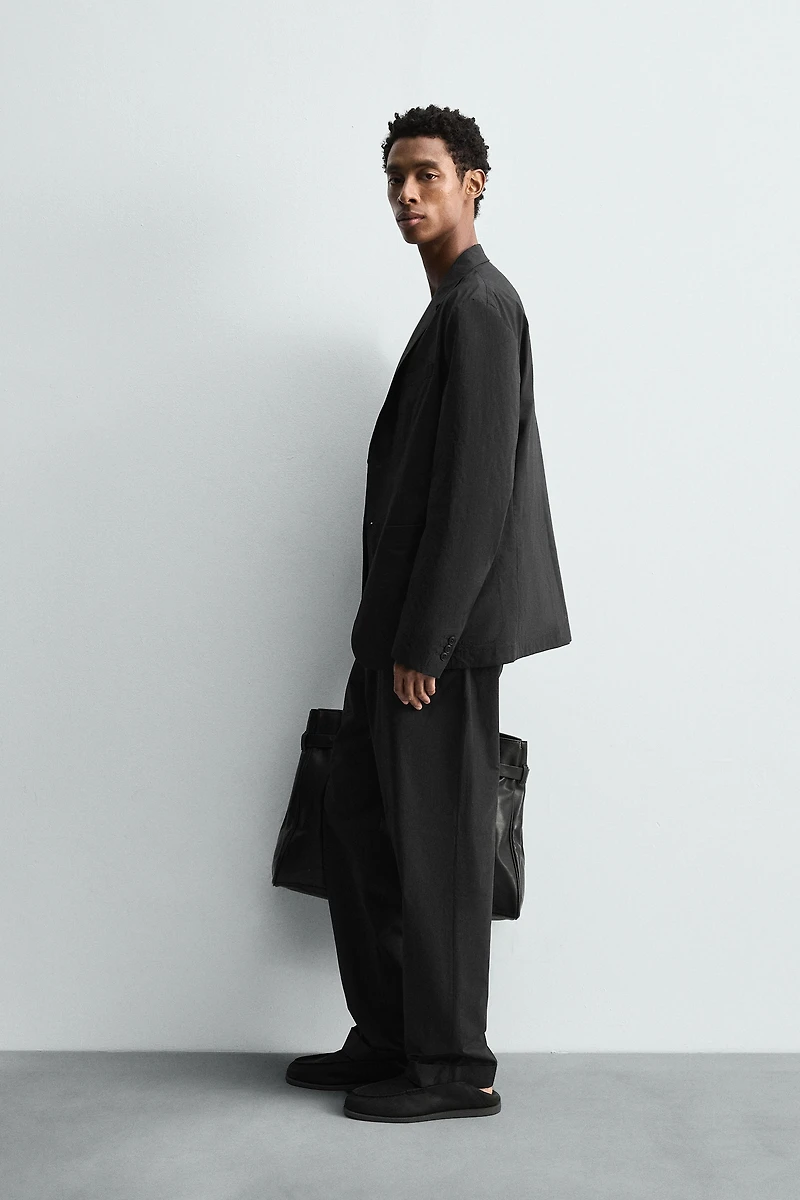 PANTALON DE COSTUME EN POPELINE