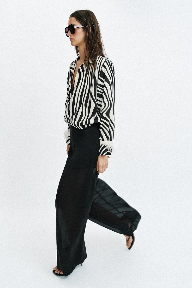 PANTALON LARGE SEMI-TRANSPARENT