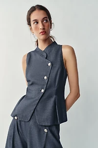 LINEN DOUBLE BREASTED VEST