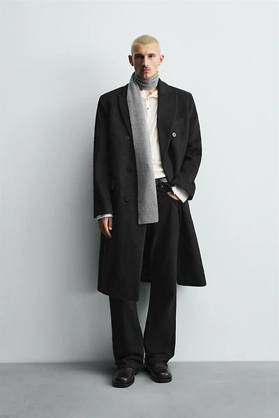 DOUBLE-BREASTED WOOL COAT