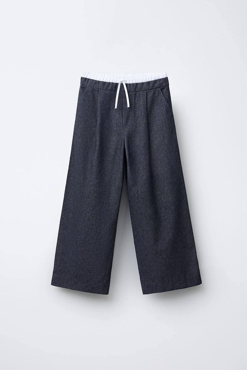 WARM DOUBLE WAISTBAND PANTS