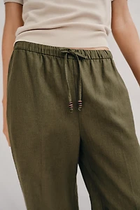 LINEN STRAIGHT LEG PANTS