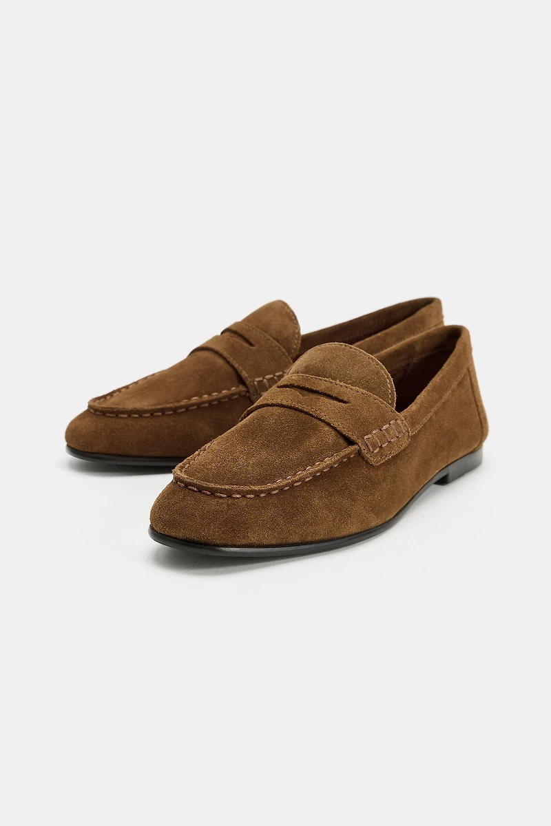FLAT SUEDE LOAFERS