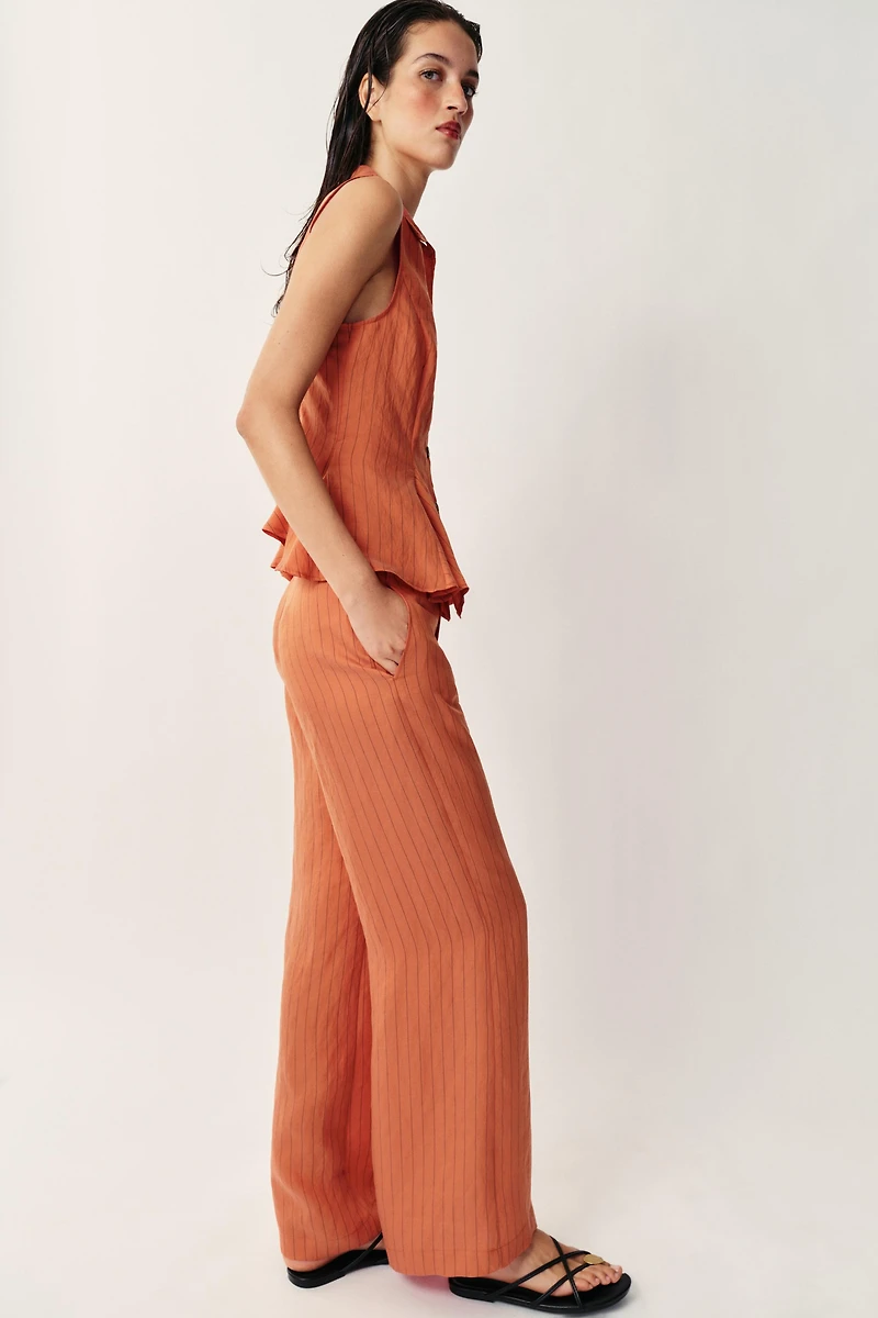 STRIPED STRAIGHT LEG PANTS