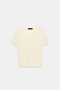 SHORT-SLEEVE KNIT TOP