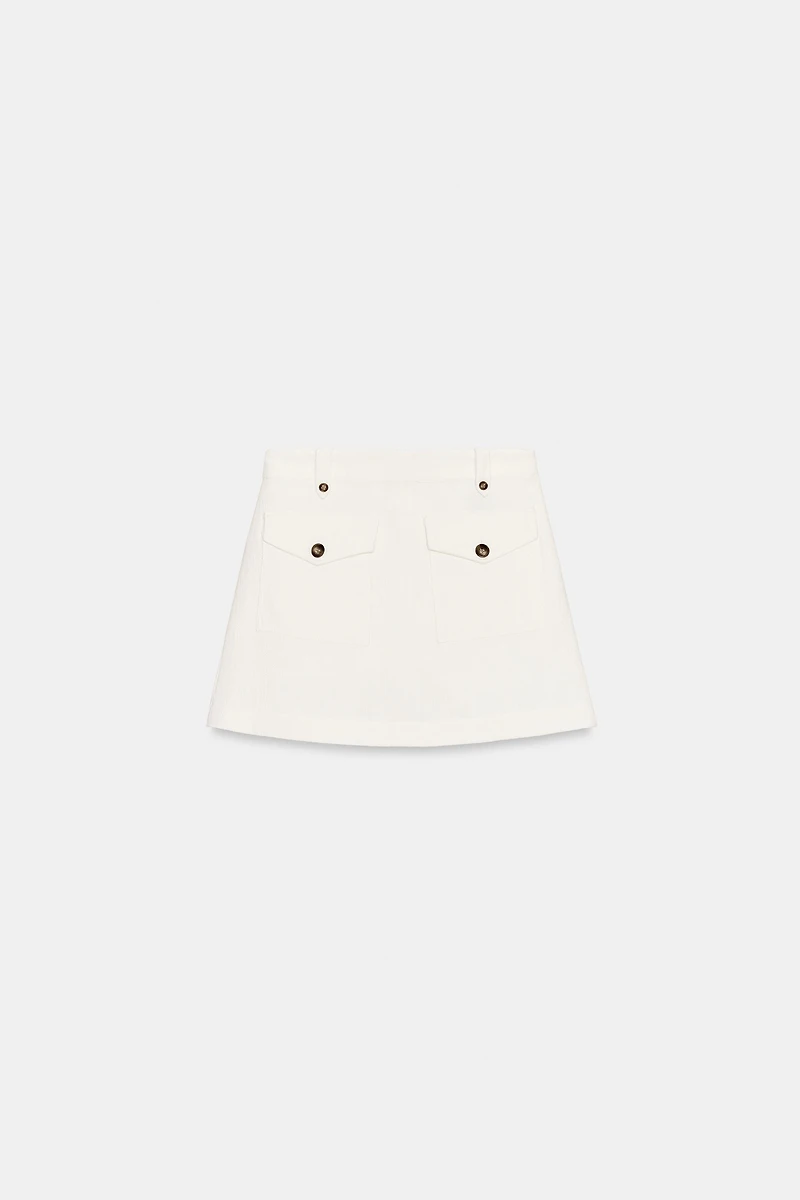JUPE-PANTALON EN TISSU RUSTIQUE