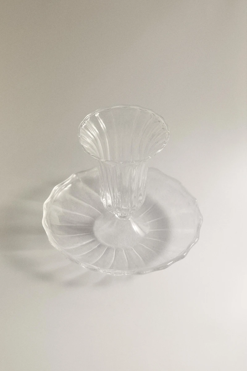 CLEAR GLASS TEALIGHT HOLDER