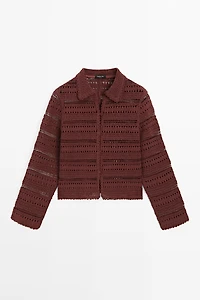 Short cotton crochet jacket