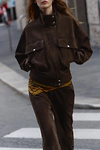 BLOUSON BOMBER OVERSIZE EFFET DAIM