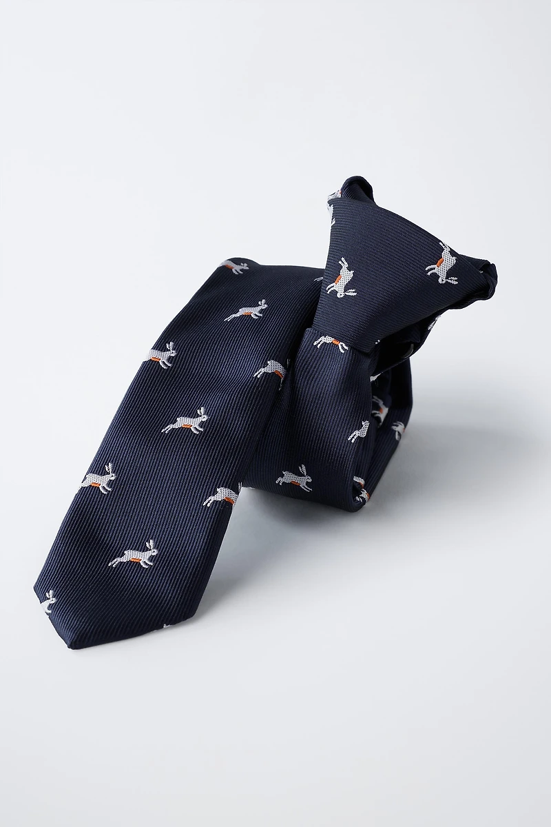 CRAVATE À IMPRIMÉ ANIMALIER