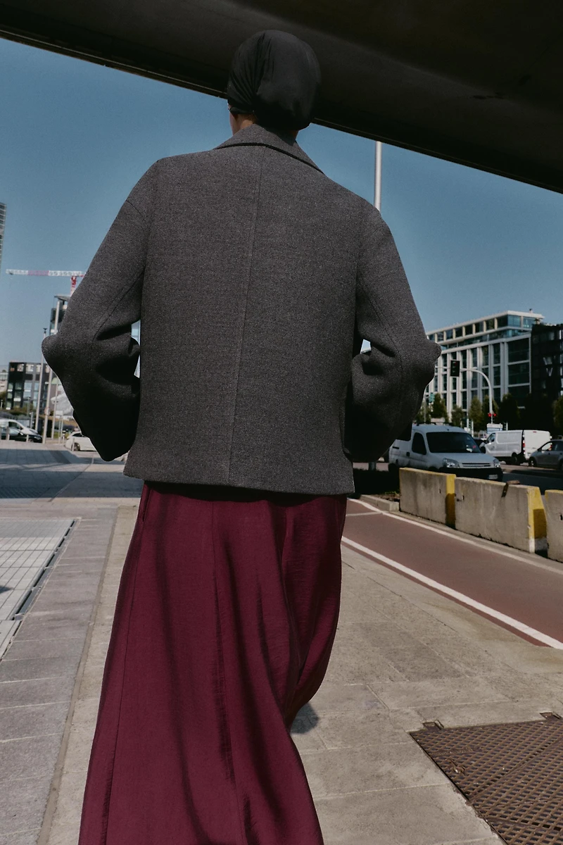 SOFT DOUBLE-BREASTED SHORT COAT