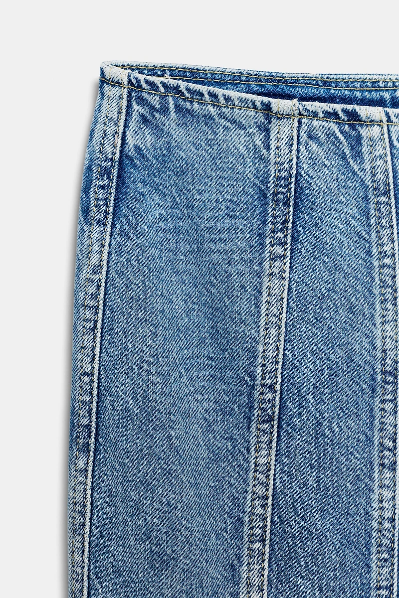 Z1975 SEAMED DENIM MIDI SKIRT
