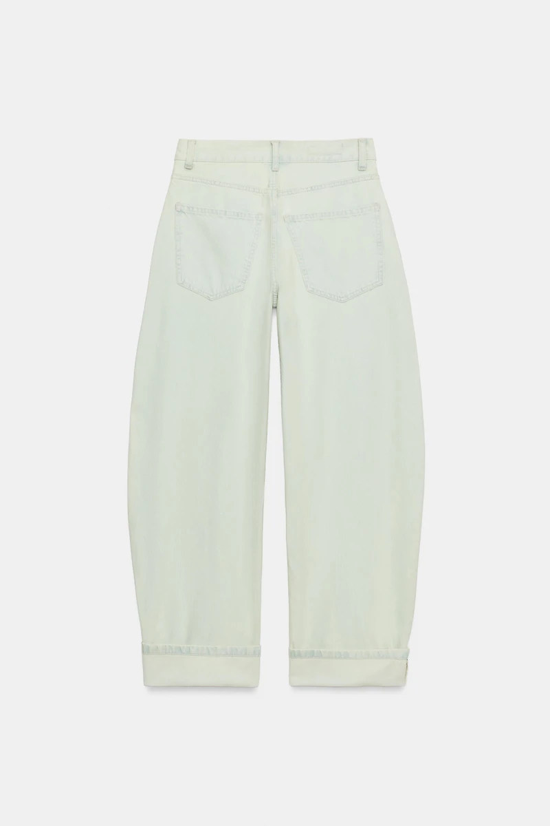 TRF MID-RISE FOLDED HEM BARREL JEANS