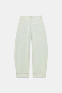 TRF MID-RISE FOLDED HEM BARREL JEANS