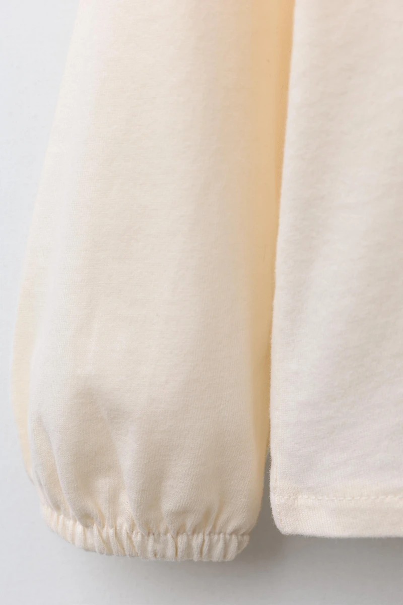 EMBROIDERED PETER PAN COLLAR T-SHIRT