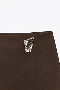 ASYMMETRICAL CULOTTE SKIRT WITH APPLIQUE