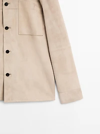 Surchemise en cuir et daim