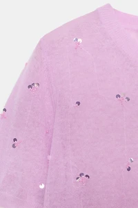 SEQUIN SHORT SLEEVE CARDIGAN