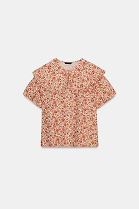 FLORAL PETER PAN COLLAR SHIRT