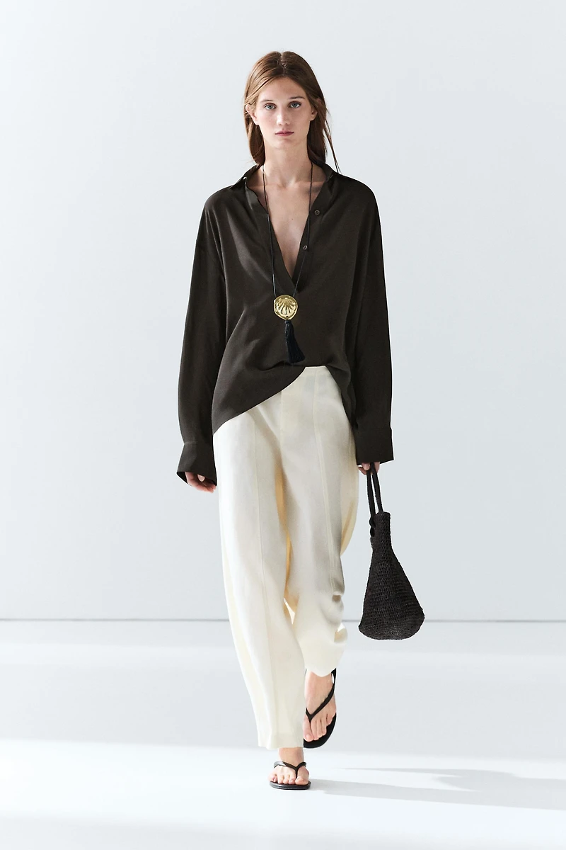 Flowing button-up shirt