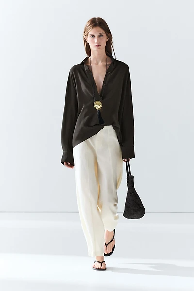 Flowing button-up shirt