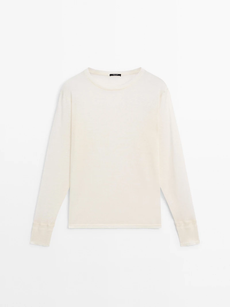 Lightweight wool linen blend T-shirt