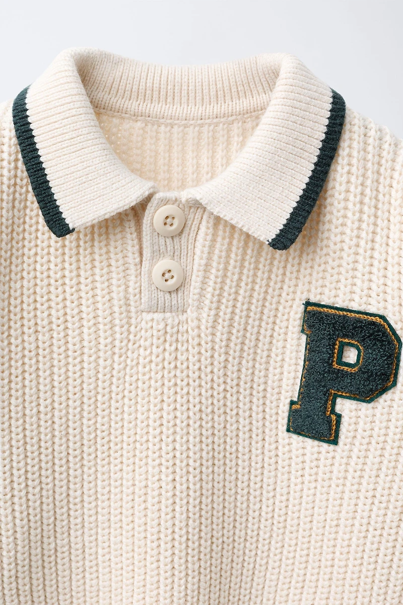 VARSITY PATCH KNIT JUMPER