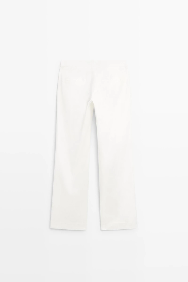Linen kick flare fit pants