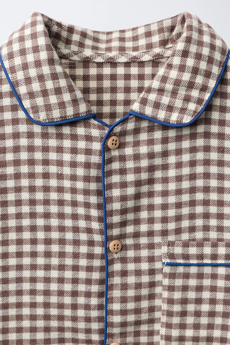AGES 6-14 / GINGHAM FLANNEL PAJAMAS